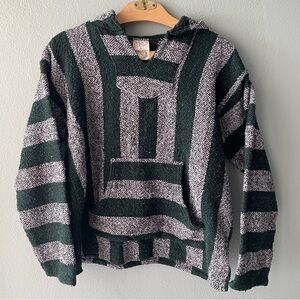 🦞3/$30🦞 Canyon Creek | Green Striped Woven Knitted Baja Hoodie Jacket